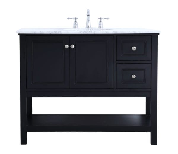 42 in. single bathroom vanity set in Black