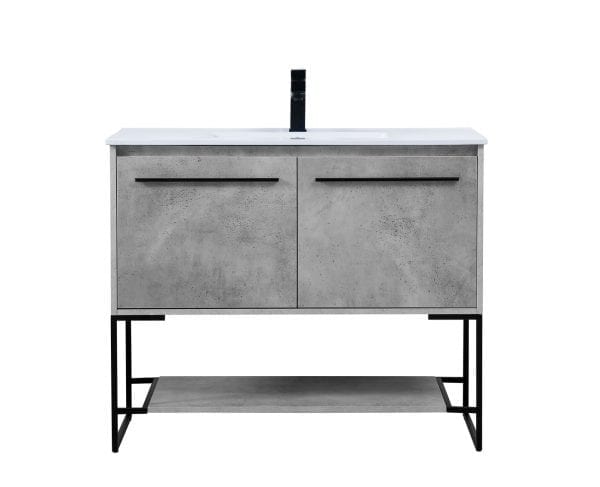 40 in. Single Bathroom Vanity in Concrete Grey