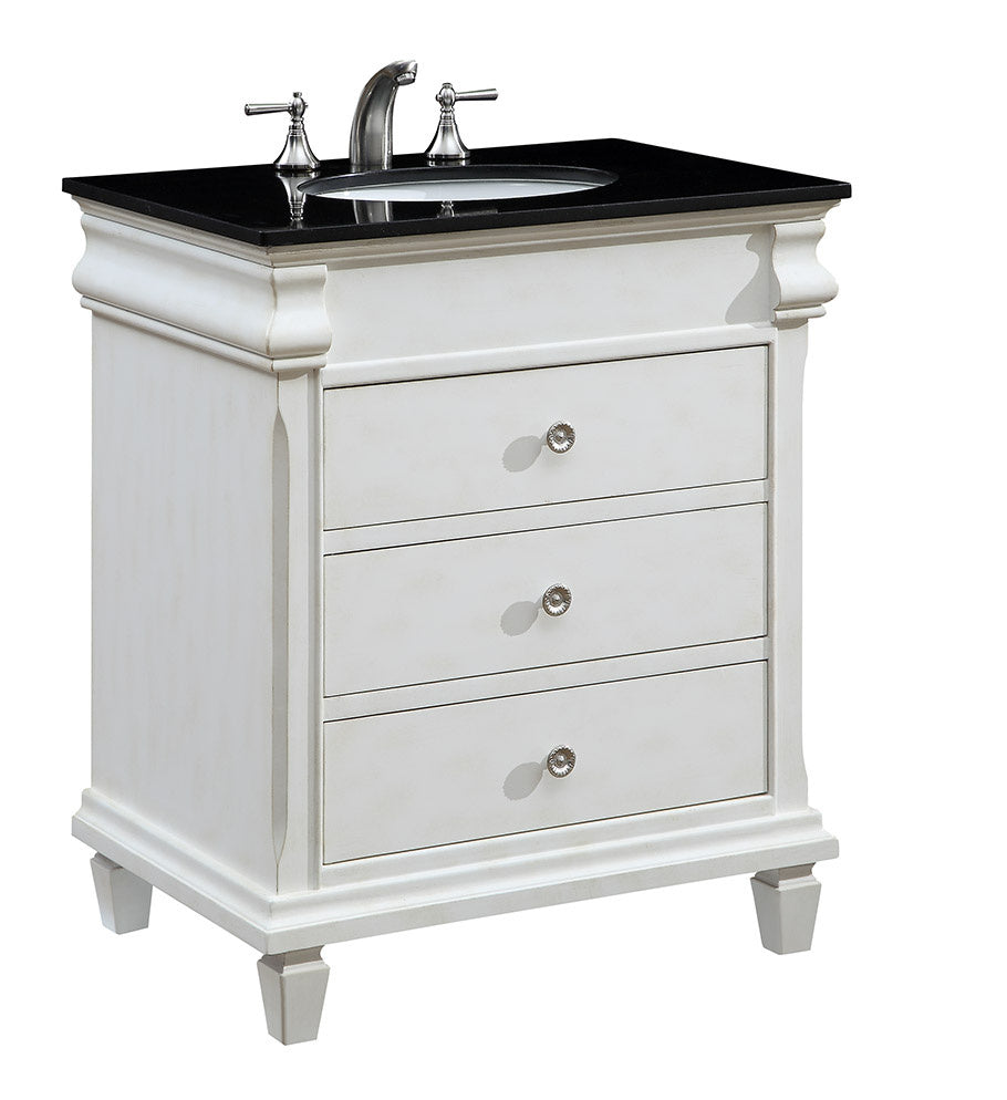 30 in. Single Bathroom Vanity set in Antique White