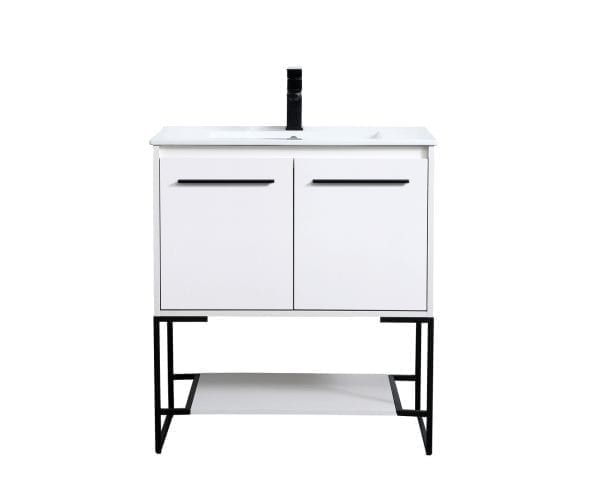 30 in. Single Bathroom Vanity in White