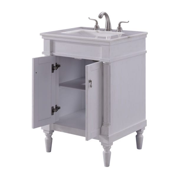 24 in. Single Bathroom Vanity set in Antique White