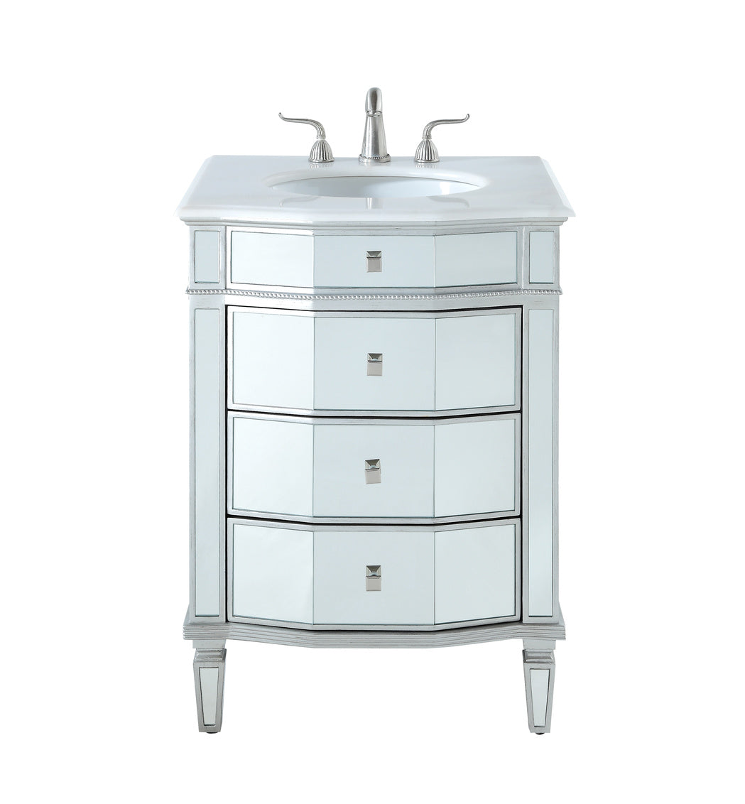 26 in. Single Bathroom Vanity set in Silver