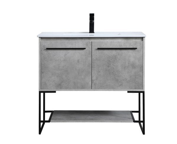 36 in. Single Bathroom Vanity in Concrete Grey