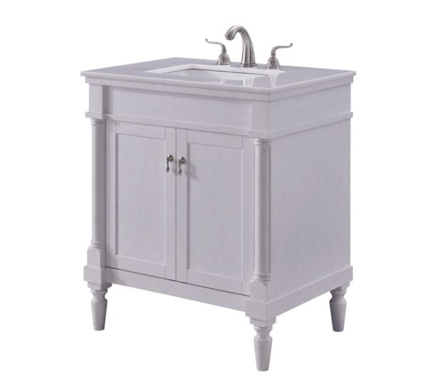 30 in. Single Bathroom Vanity set in Antique White