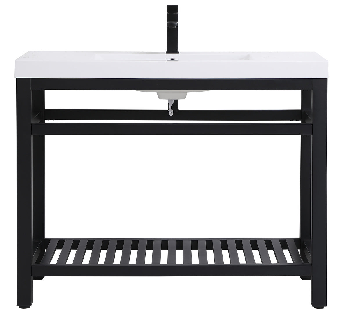 42 inch Single Bathroom Metal Vanity in Black