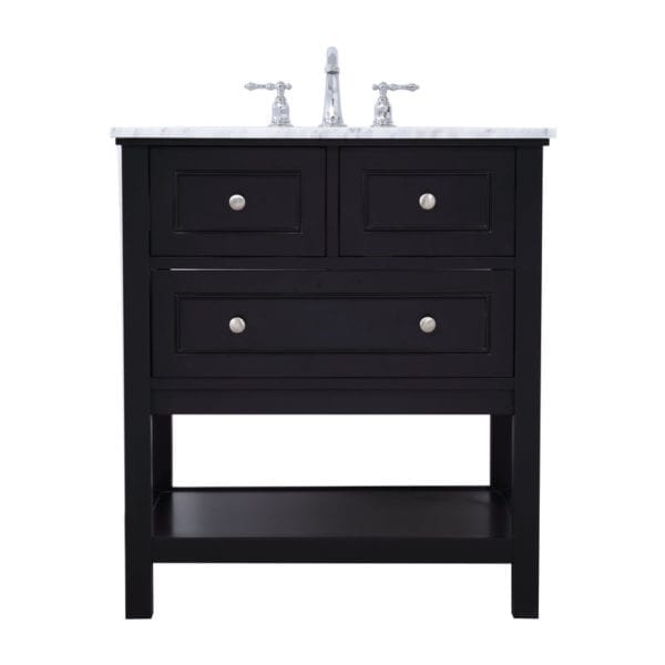 30 in. single bathroom vanity set in Black