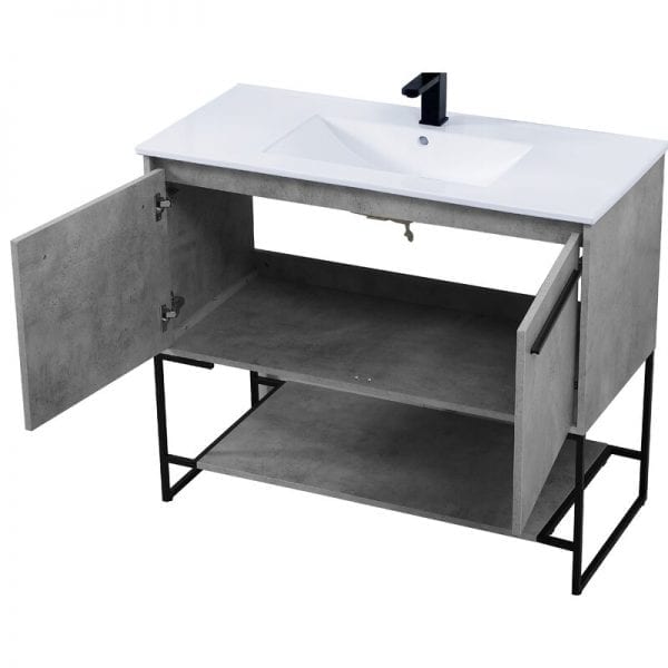 40 in. Single Bathroom Vanity in Concrete Grey