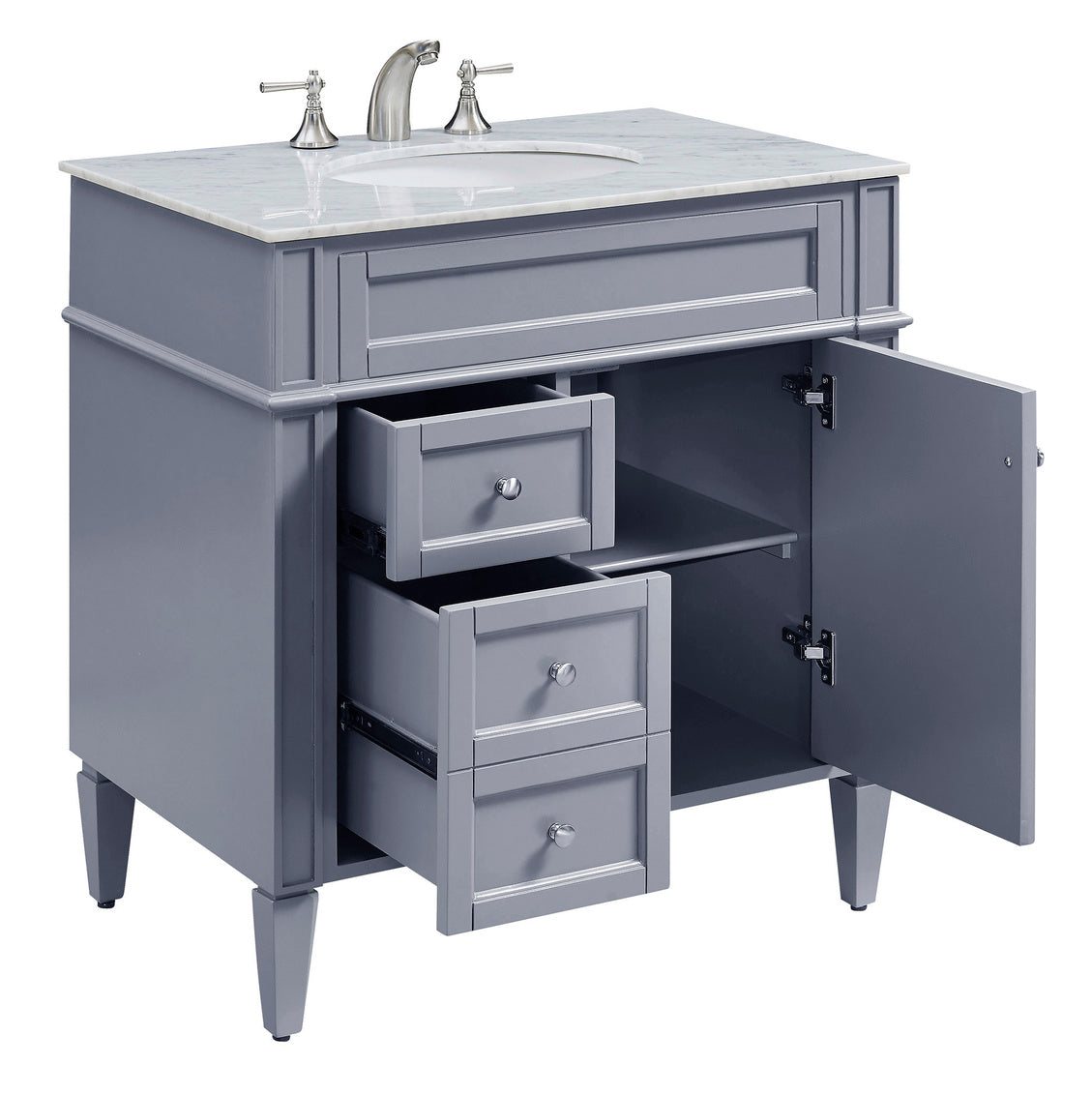 32 in. Single Bathroom Vanity set in Grey