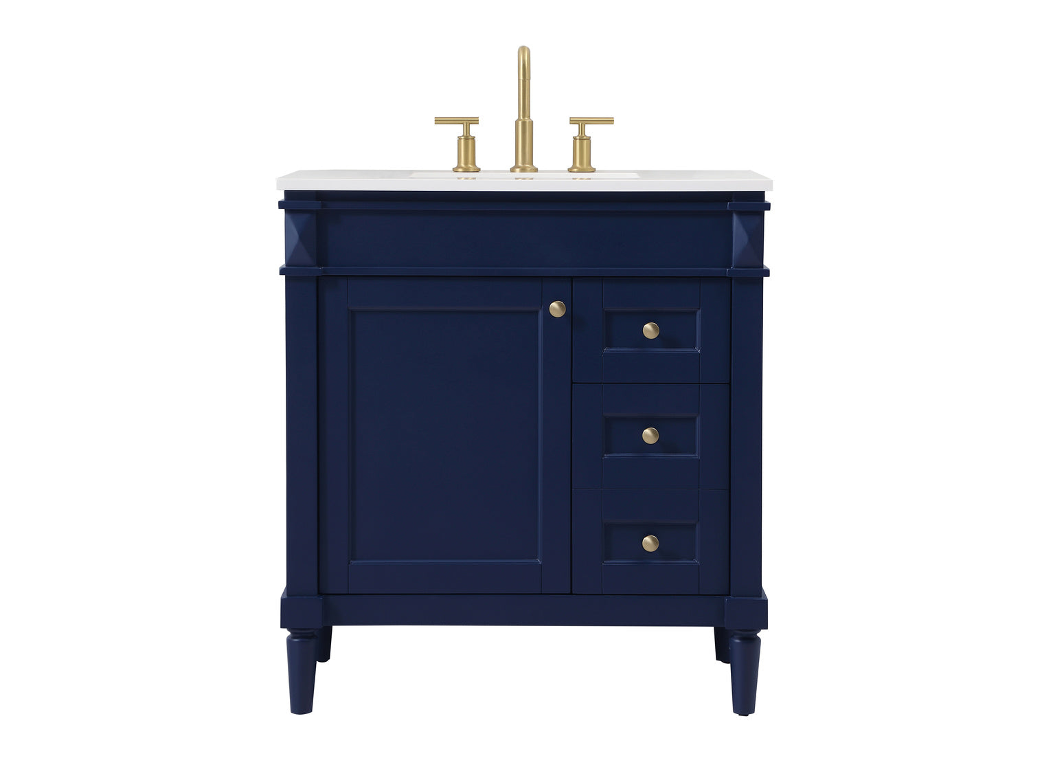 32 inch single bathroom vanity in blue