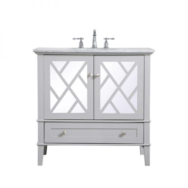 36 In. Single Bathroom Vanity Set In Grey