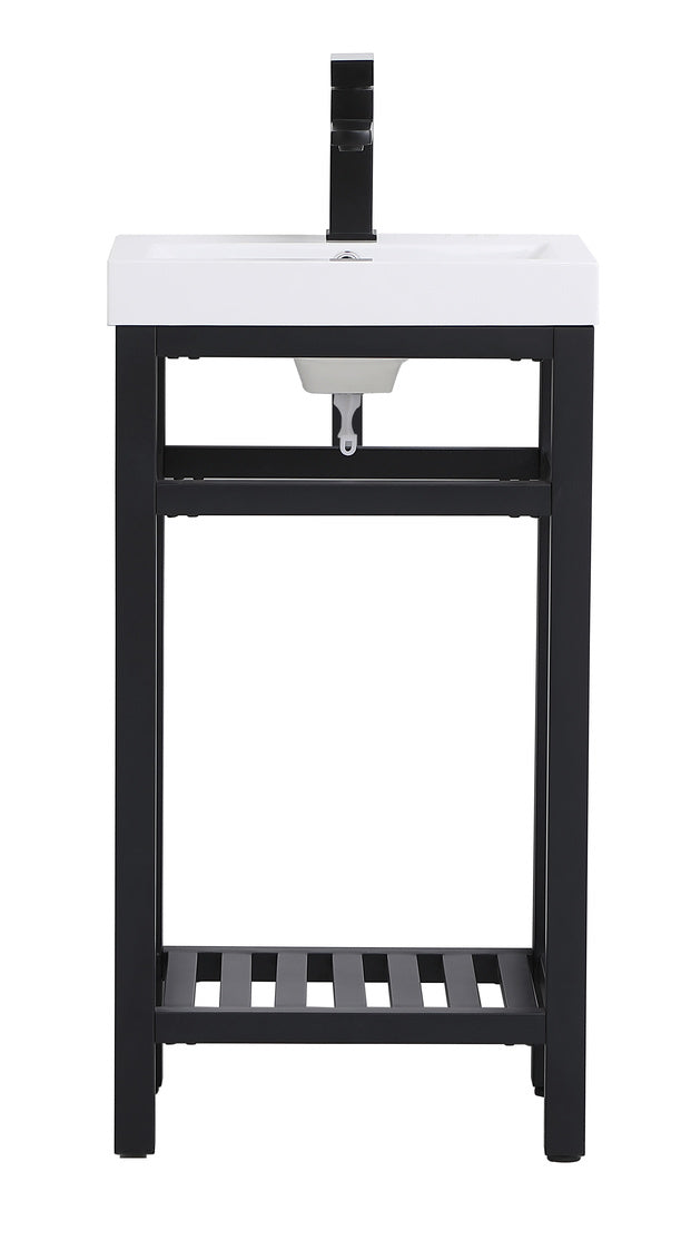 18 inch Single Bathroom Metal Vanity in Black