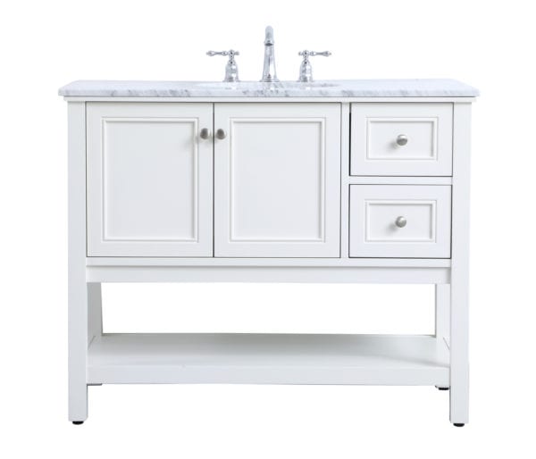 42 in. single bathroom vanity set in White