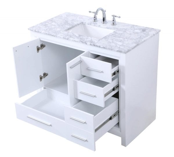 40 in. Single Bathroom Vanity set in white