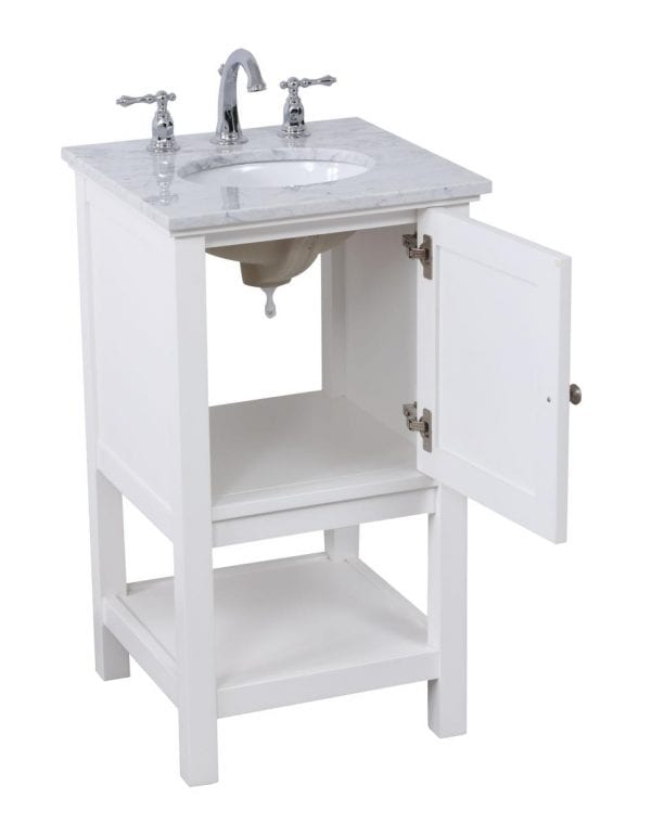 19 in. single bathroom vanity set in White