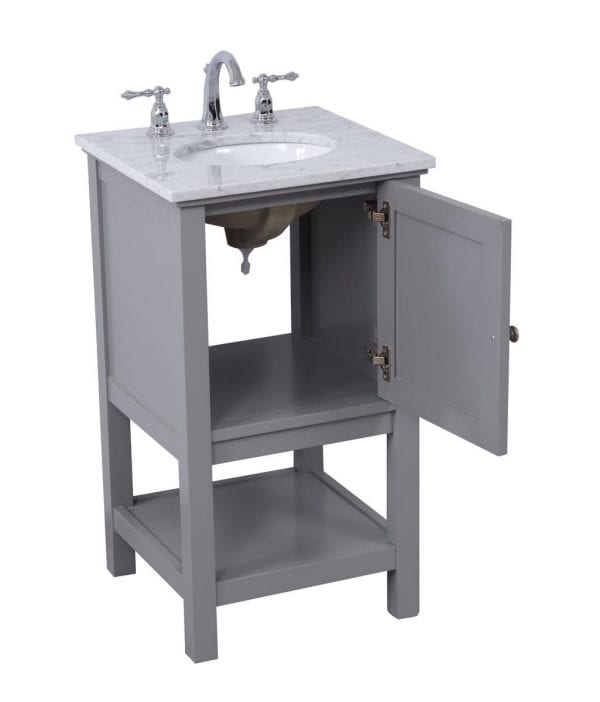 19 in. single bathroom vanity set in Grey