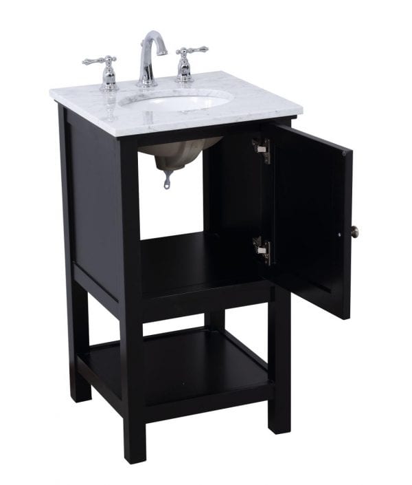 19 in. single bathroom vanity set in Black