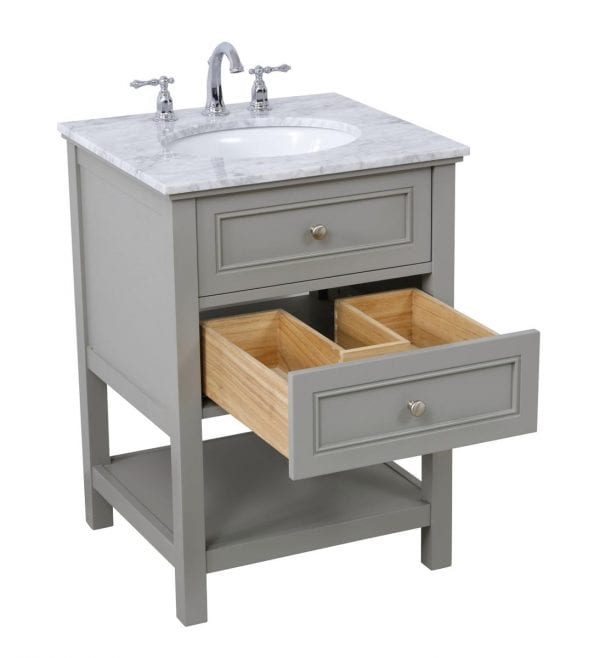 24 in. single bathroom vanity set in Grey