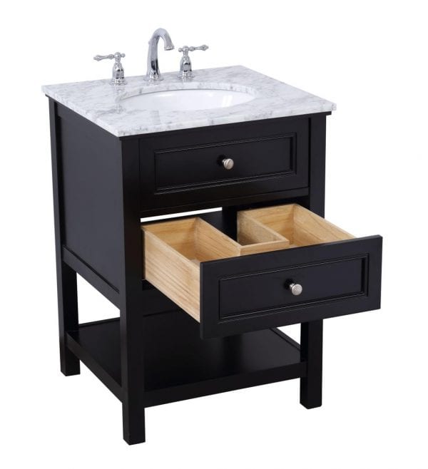 24 in. single bathroom vanity set in Black