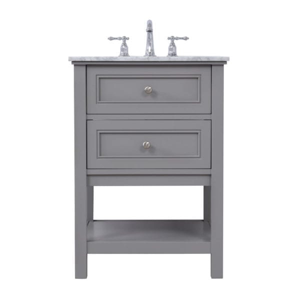 24 in. single bathroom vanity set in Grey